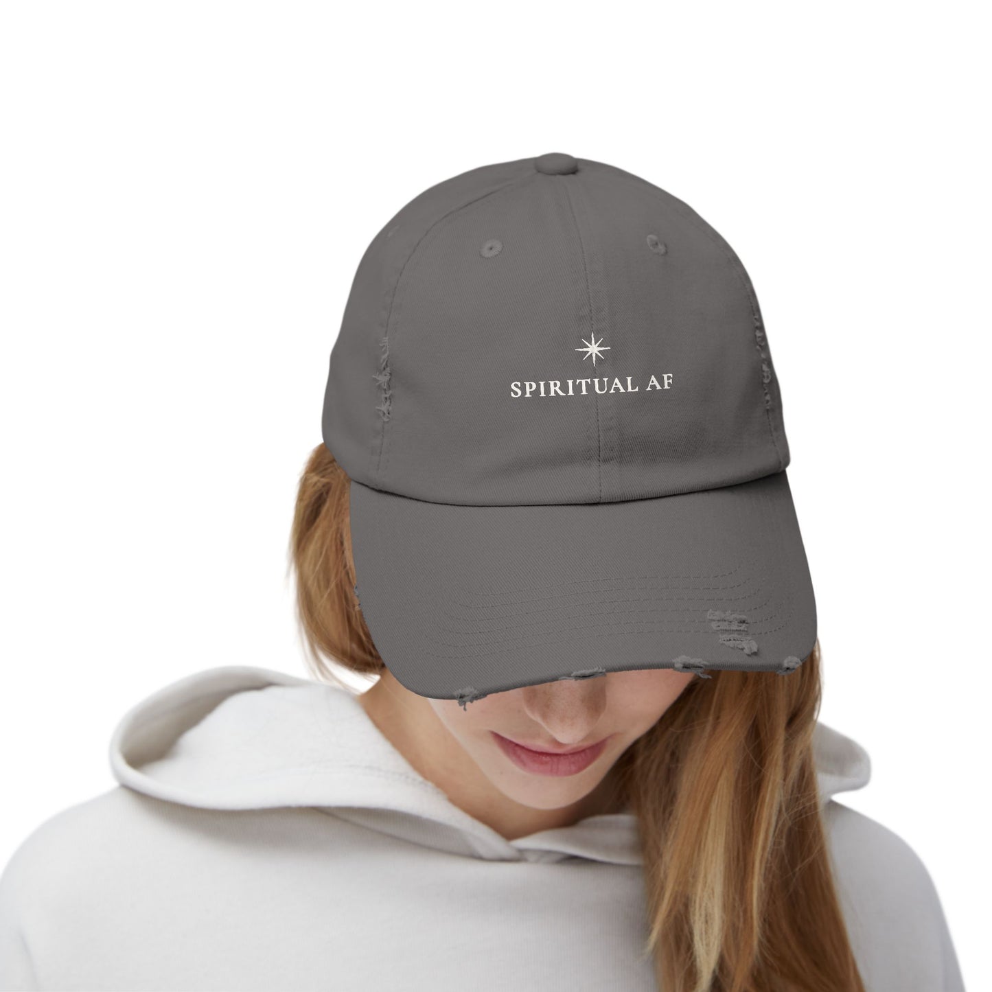 Spiritual AF :: Distressed Baseball Cap