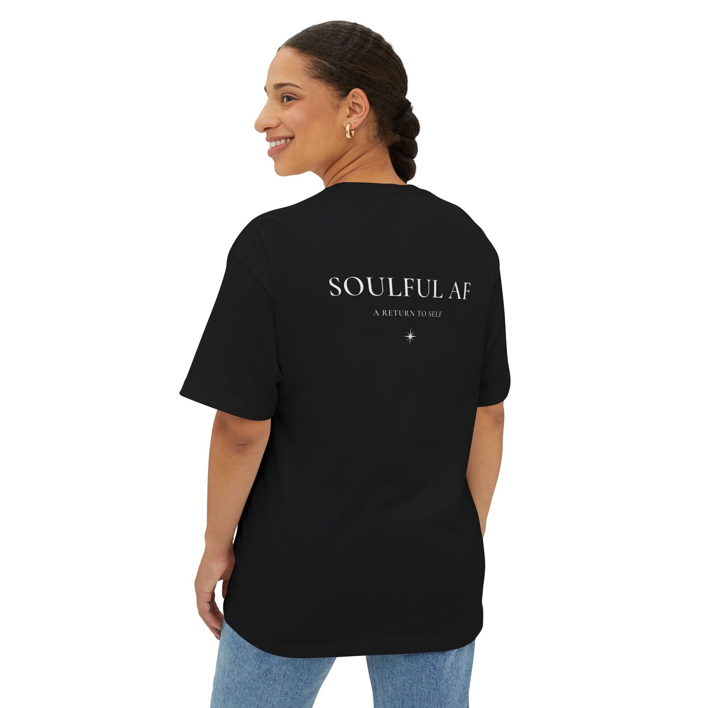 Soulful AF Tee — "A Return to Self" Small Logo Boxy T-Shirt