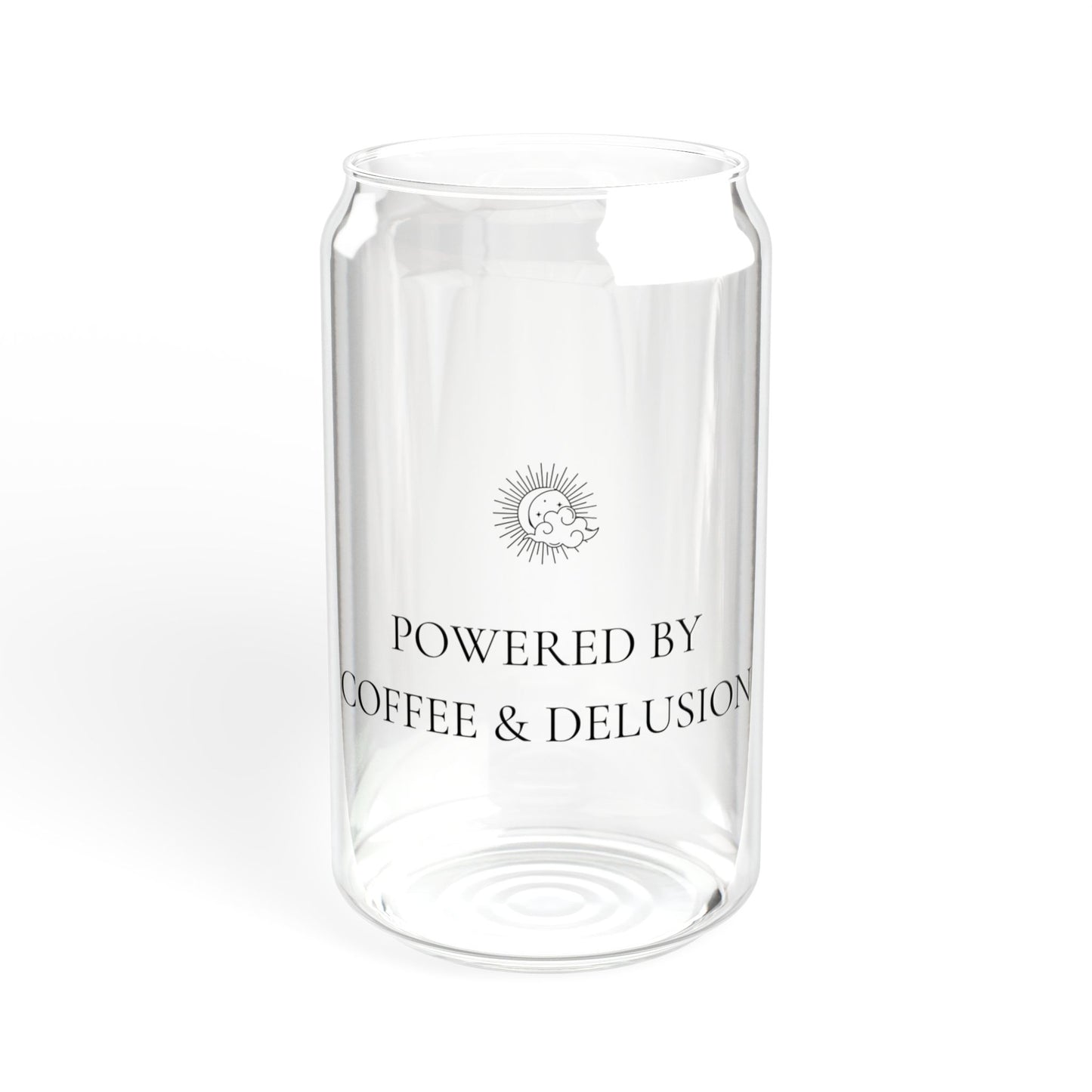 Powered by Coffee & Delusion :: 16oz Tumbler with Bamboo Lid & Straw