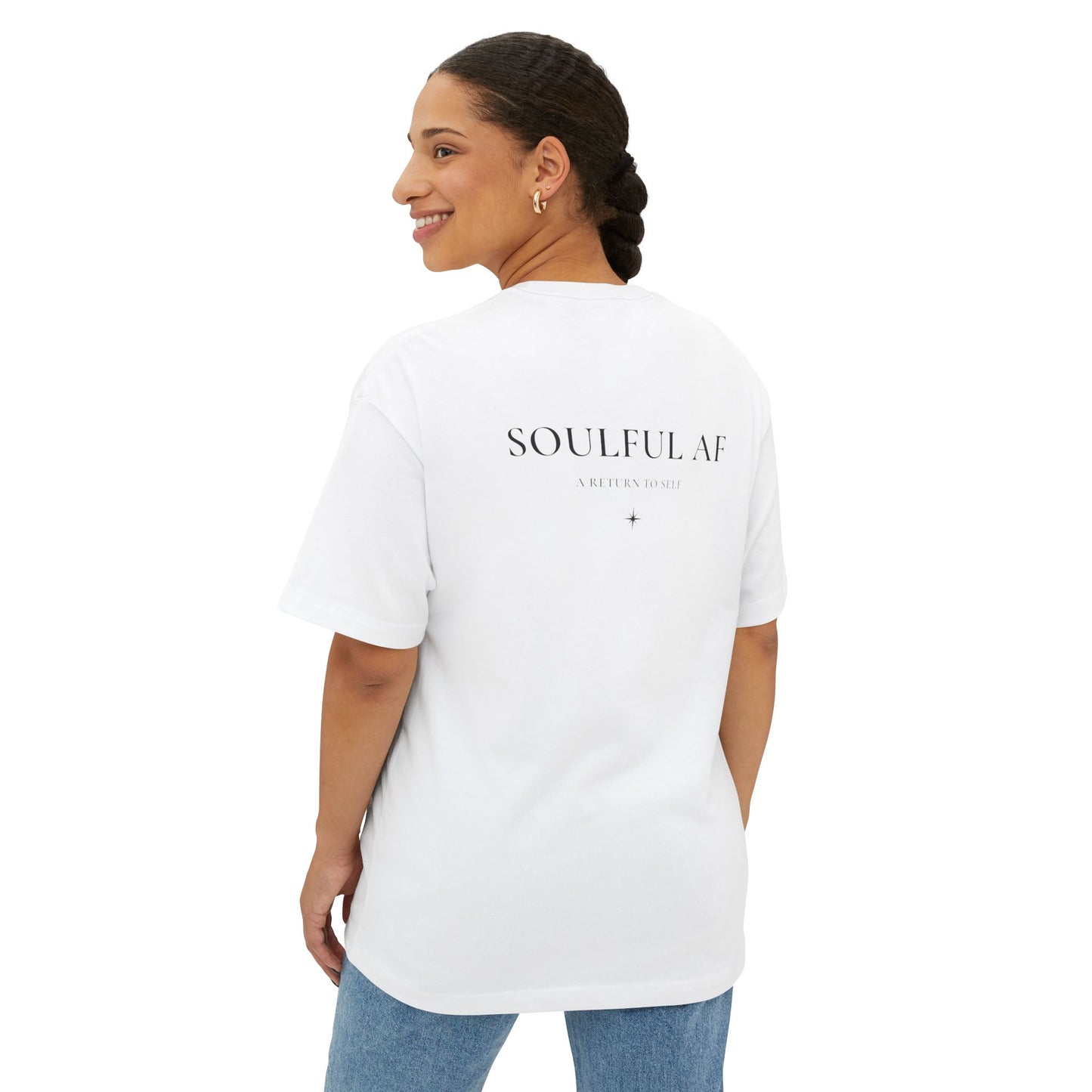 Soulful AF Tee — "A Return to Self" Small Logo Boxy T-Shirt