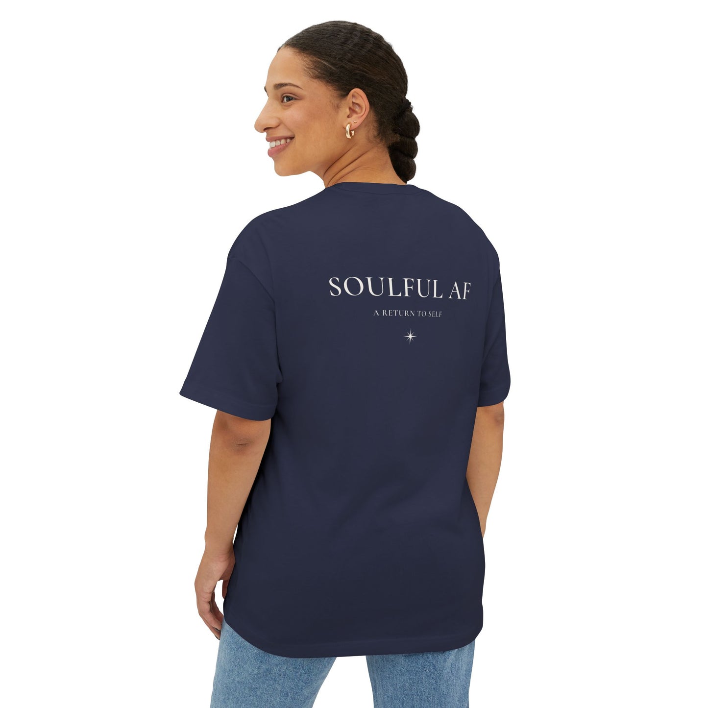 Soulful AF Tee — "A Return to Self" Small Logo Boxy T-Shirt