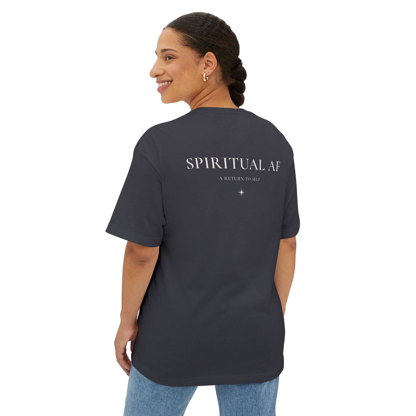 Spiritual AF Tee — "A Return to Self" Small Logo Boxy T-Shirt