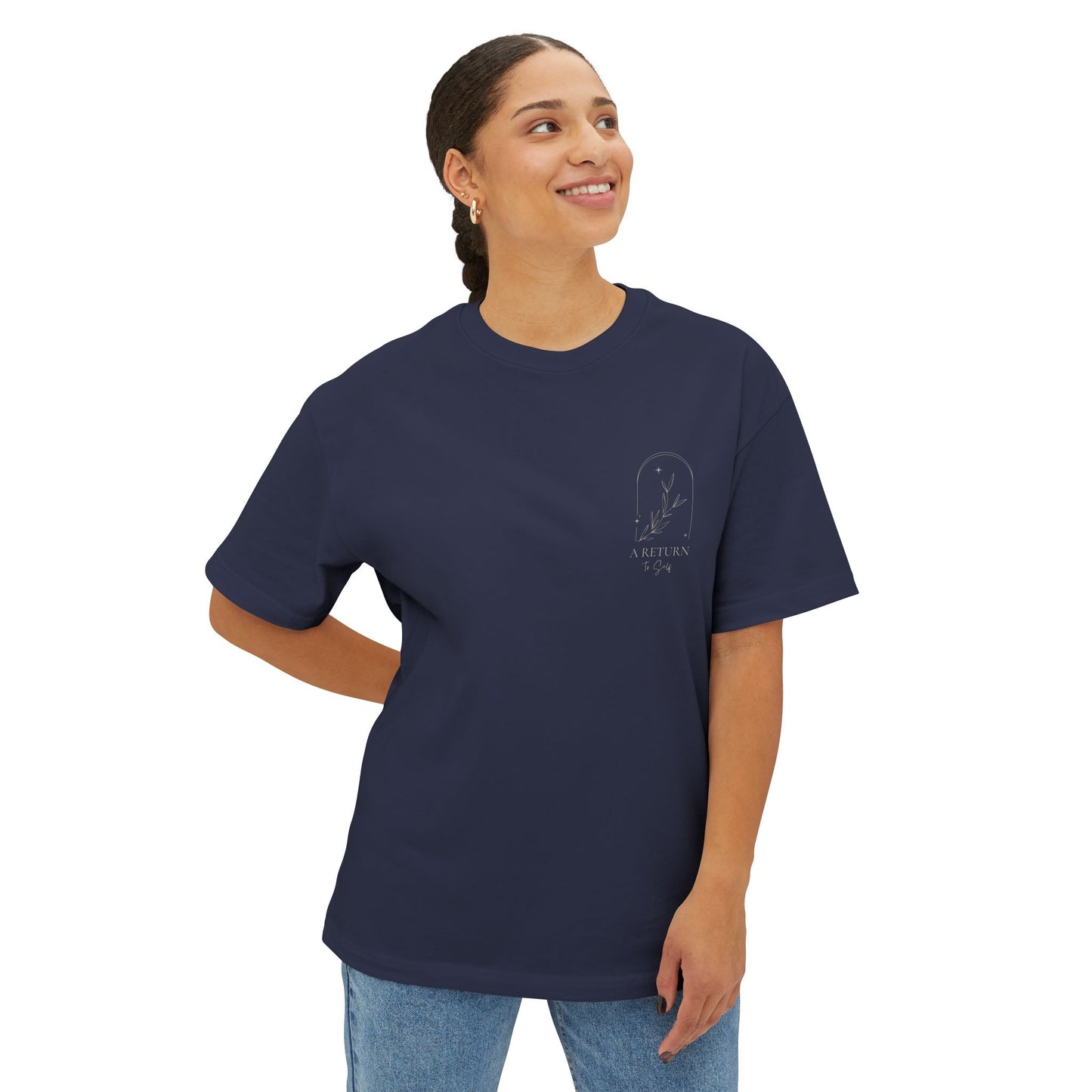 Intuitive AF Tee — "A Return to Self" Small Logo Boxy T-Shirt