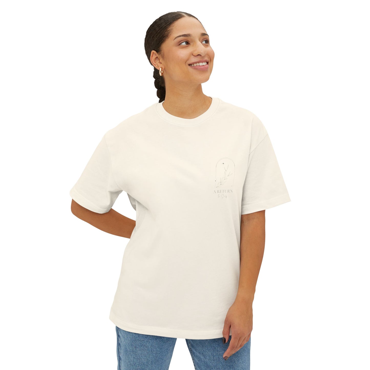 Intuitive AF Tee — "A Return to Self" Small Logo Boxy T-Shirt