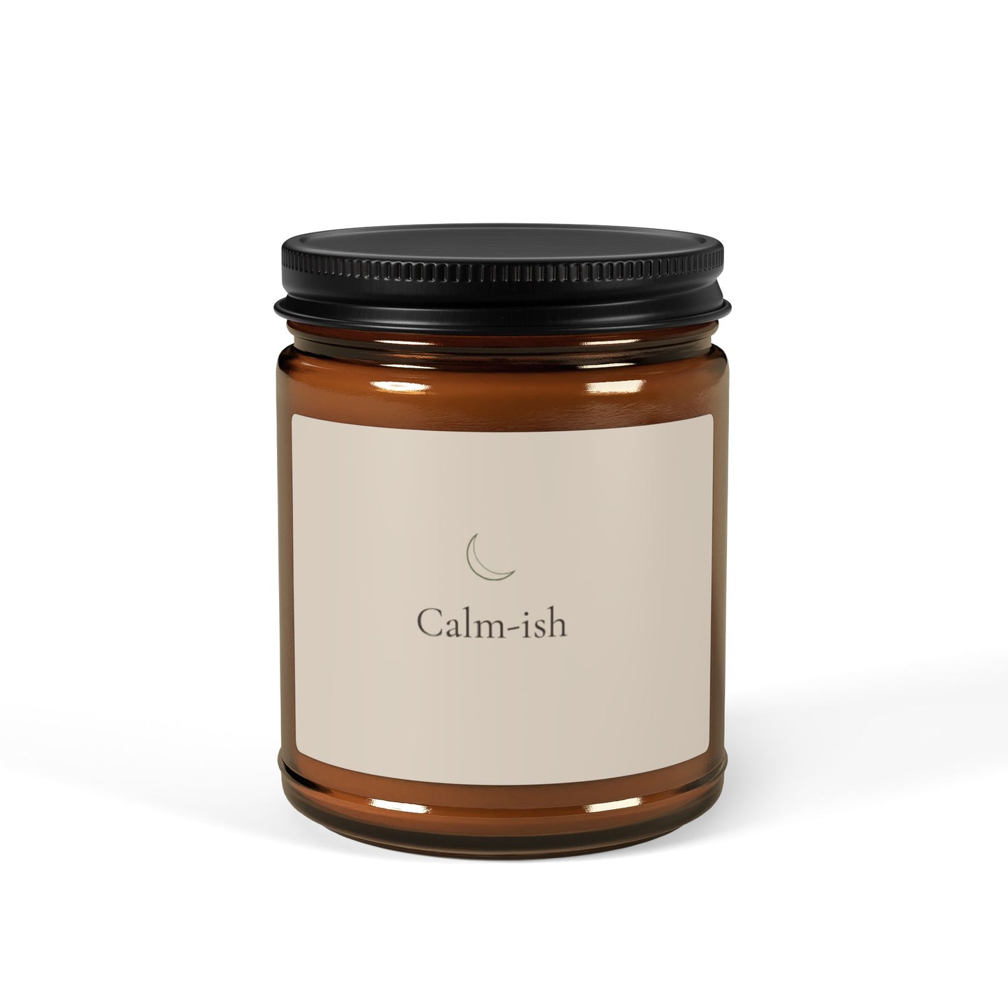 Calm-ish Soy Candle :: Amber Jar with Off-White Color Label