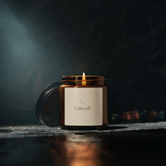 Calm-ish Soy Candle :: Amber Jar with Off-White Color Label
